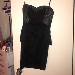 BCBG Max Azria Strapless Mini Dress with Peplum